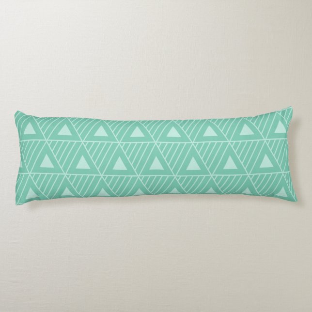 Mint Triangles Modern Pattern Custom Background Body Pillow (Back)