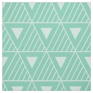 Mint Triangles Modern Pattern Custom Background Fabric