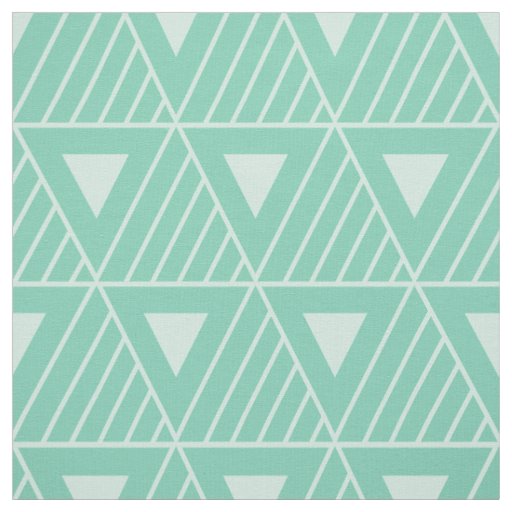Mint Triangles Modern Pattern Custom Background Fabric
