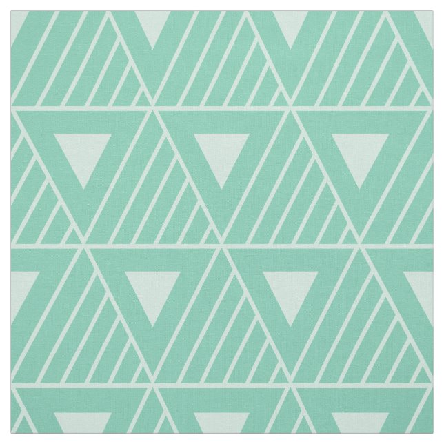 Mint Triangles Modern Pattern Custom Background Fabric (Swatch)