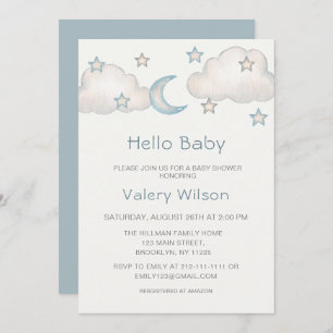 Mint Turquoise Boy Baby Shower Invitation