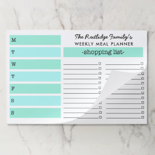 Mint & Turquoise Family Meal Planner Paper Pad
