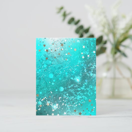 Mint Turquoise Foil Background (Standing Front)