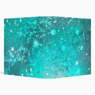 Mint Turquoise Foil Background 3 Ring Binder