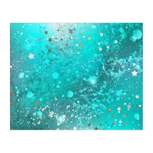 Mint Turquoise Foil Background Acrylic Print