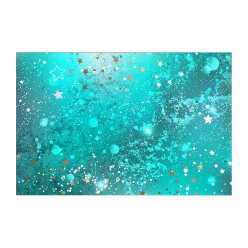 Mint Turquoise Foil Background Acrylic Print