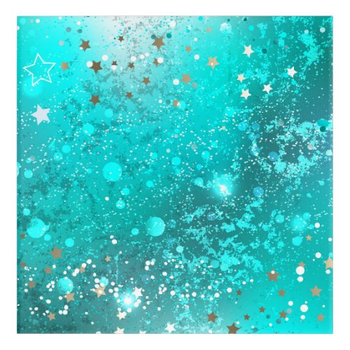 Mint Turquoise Foil Background Acrylic Print