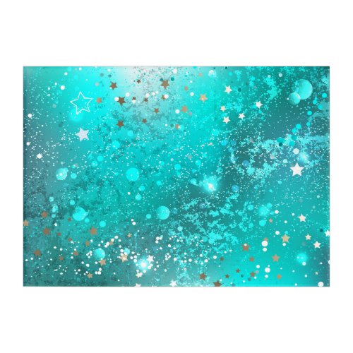 Mint Turquoise Foil Background Acrylic Print