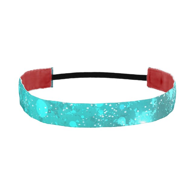 Mint Turquoise Foil Background Athletic Headband (Front)