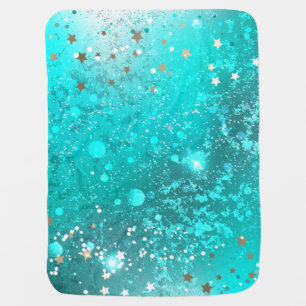 Mint Turquoise Foil Background Baby Blanket