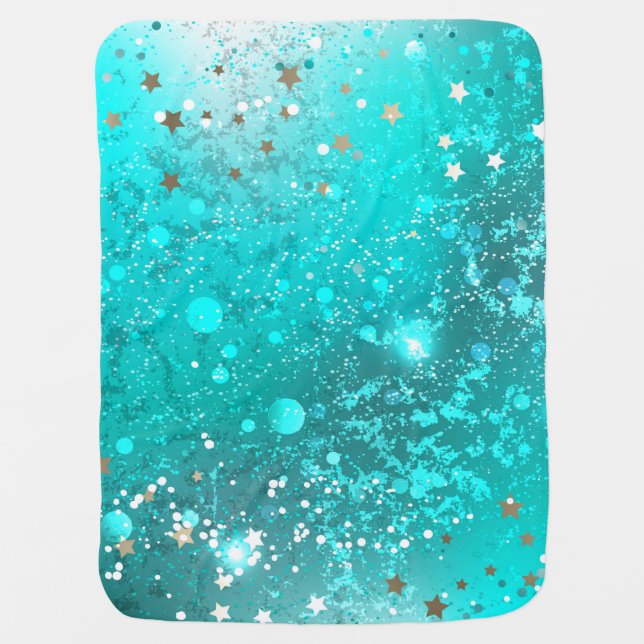 Mint Turquoise Foil Background Baby Blanket (Front)