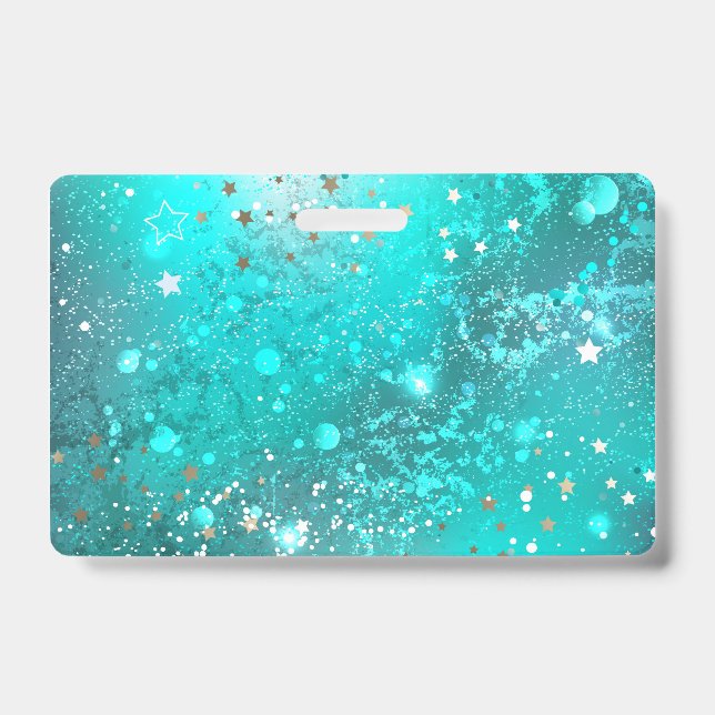 Mint Turquoise Foil Background Badge (Front)
