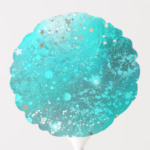 Mint Turquoise Foil Background Balloon
