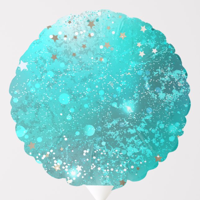 Mint Turquoise Foil Background Balloon (Front)