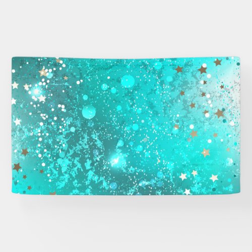 Mint Turquoise Foil Background Banner