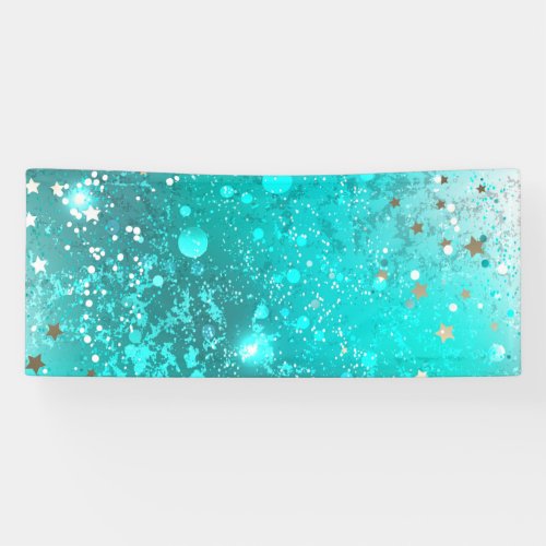 Mint Turquoise Foil Background Banner