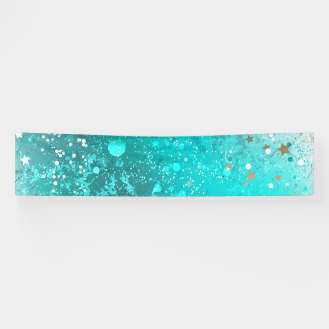 Mint Turquoise Foil Background Banner (Horizontal)