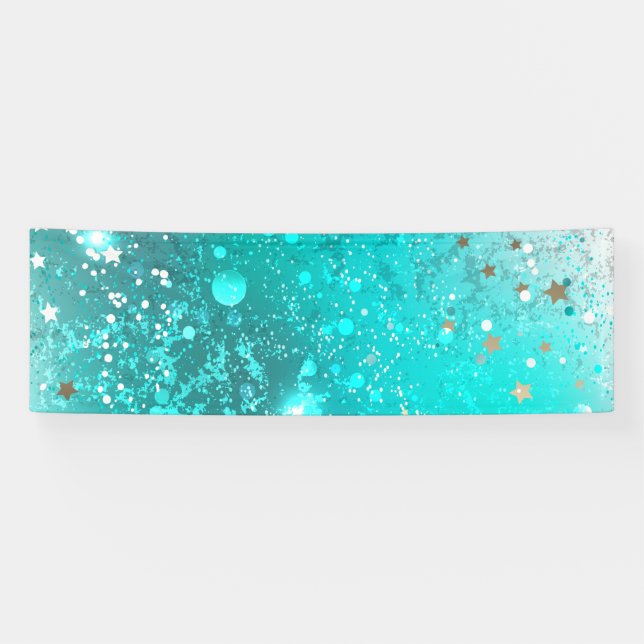 Mint Turquoise Foil Background Banner (Horizontal)