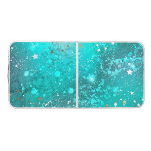 Mint Turquoise Foil Background Beer Pong Table