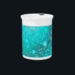 Mint Turquoise Foil Background Beverage Pitcher<br><div class="desc">Abstract background of turquoise,  crumpled,  textured foil.</div>