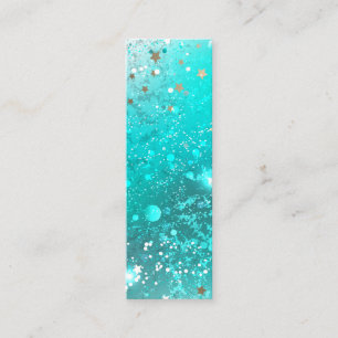 Mint Turquoise Foil Background Calling Card