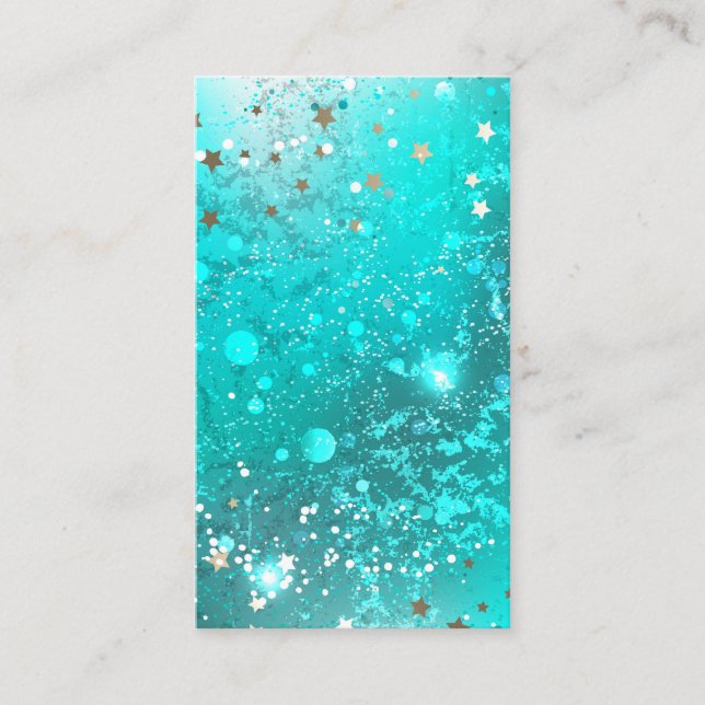 Mint Turquoise Foil Background Calling Card (Front)