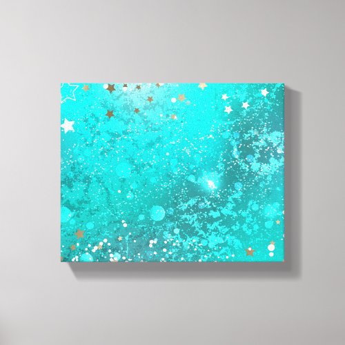 Mint Turquoise Foil Background Canvas Print