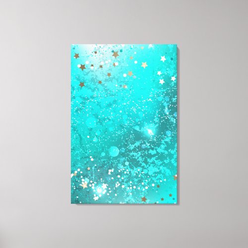 Mint Turquoise Foil Background Canvas Print
