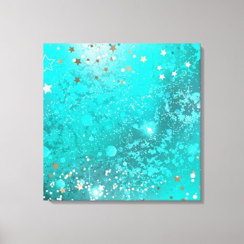 Mint Turquoise Foil Background Canvas Print