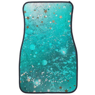 Mint Turquoise Foil Background Car Floor Mat