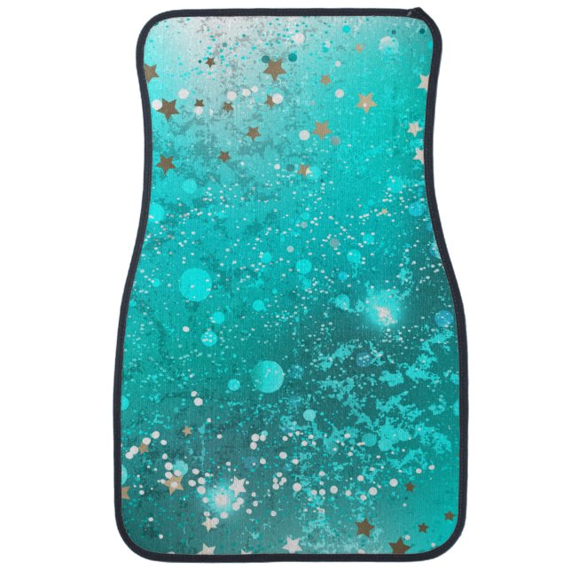 Mint Turquoise Foil Background Car Floor Mat (Front)