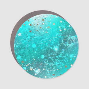 Mint Turquoise Foil Background Car Magnet