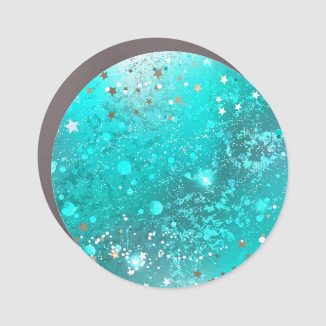 Mint Turquoise Foil Background Car Magnet (Front)
