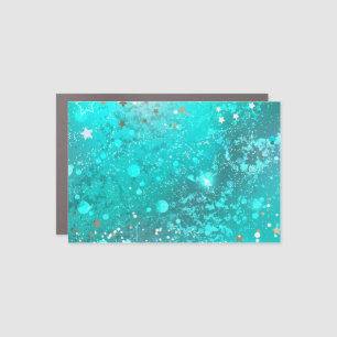 Mint Turquoise Foil Background Car Magnet