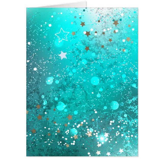 Mint Turquoise Foil Background Card (Front)