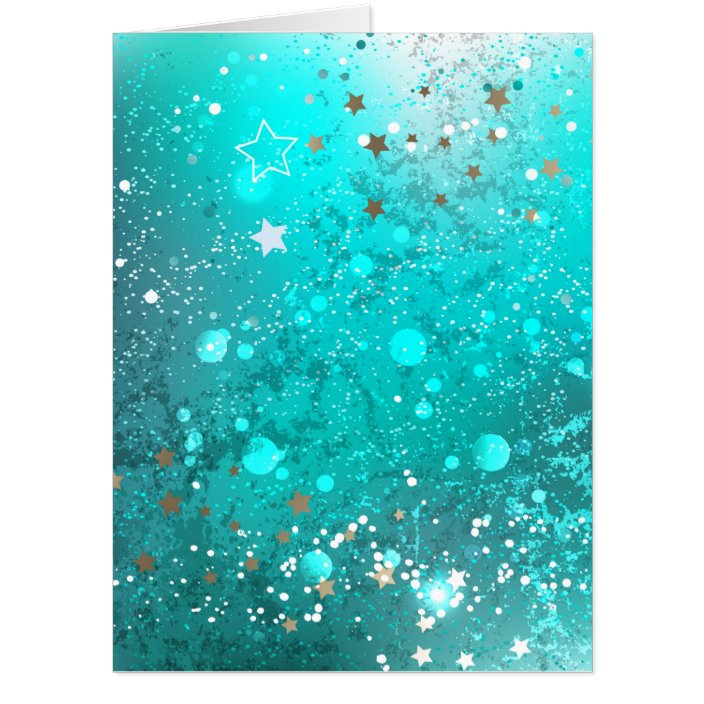 Mint Turquoise Foil Background Card | Zazzle.com