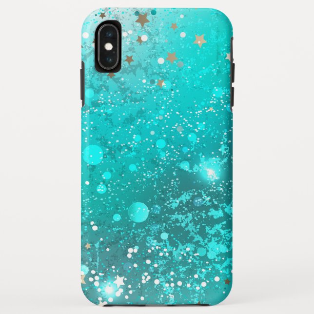 Mint Turquoise Foil Background Case-Mate iPhone Case (Back)
