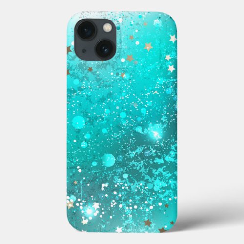 Mint Turquoise Foil Background iPhone 13 Case
