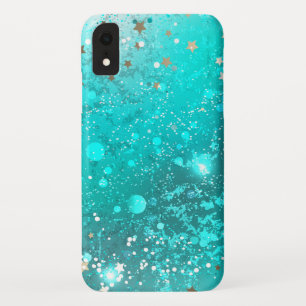 Mint Turquoise Foil Background iPhone XR Case