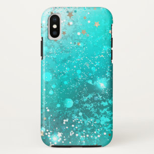 Mint Turquoise Foil Background iPhone X Case