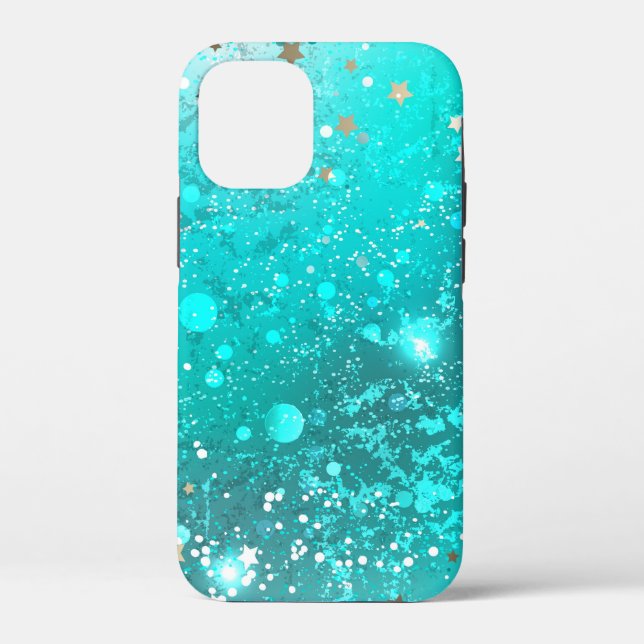 Mint Turquoise Foil Background Case-Mate iPhone Case (Back)