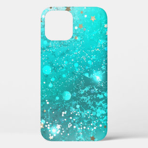 Mint Turquoise Foil Background iPhone 12 Pro Case
