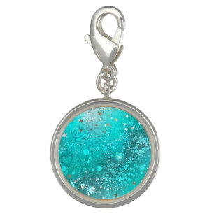 Mint Turquoise Foil Background Charm