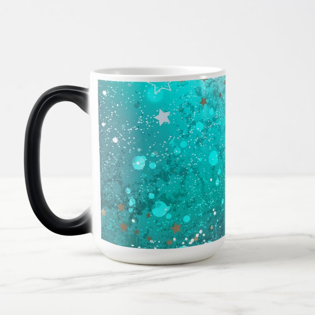 Mint Turquoise Foil Background Color Morph Mug (Left)