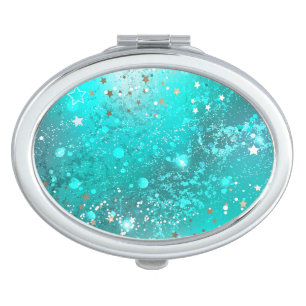 Mint Turquoise Foil Background Compact Mirror