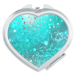 Mint Turquoise Foil Background Compact Mirror