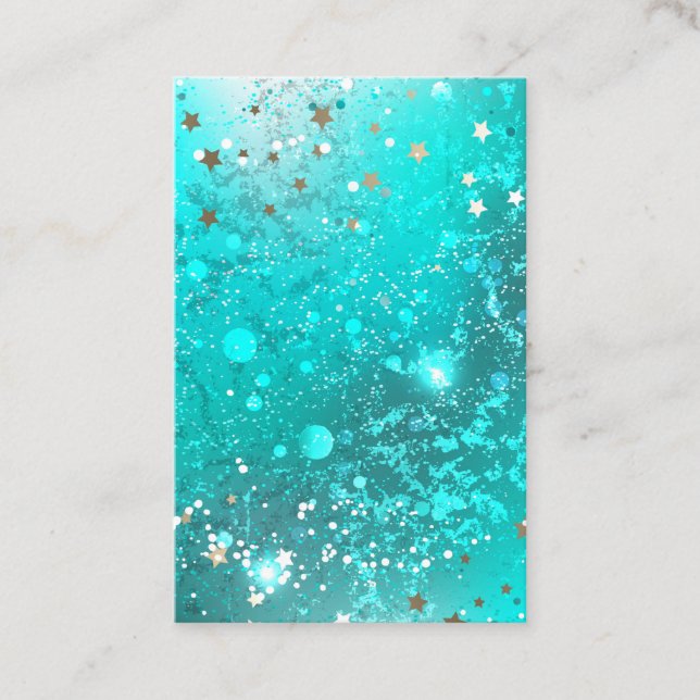 Mint Turquoise Foil Background Discount Card (Front)