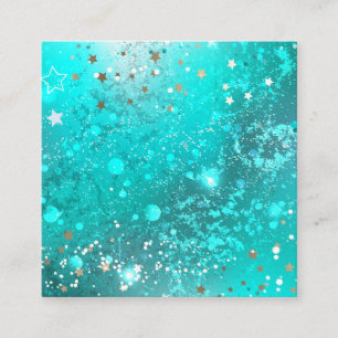 Mint Turquoise Foil Background Discount Card