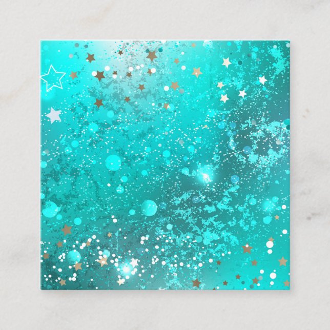 Mint Turquoise Foil Background Discount Card (Front)