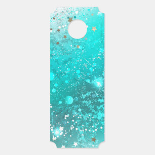 Mint Turquoise Foil Background Door Hanger